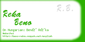 reka beno business card
